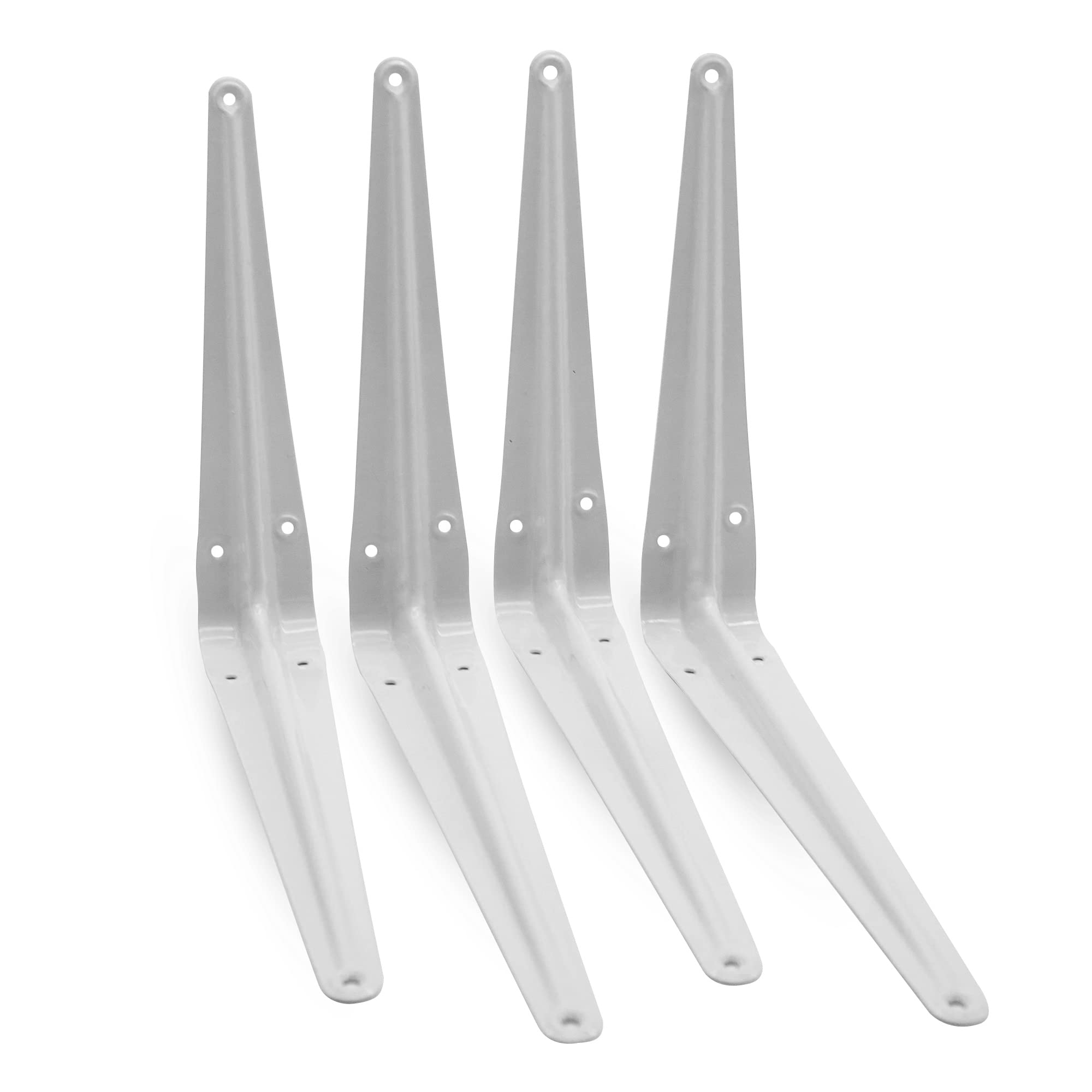 DOJA Barcelona | Brackets for Shelves | 4 Shelf Support | 15 x 17.5 cm | White Metal Squares | for Home Decoration, Metal Shelves, Wall Decoration, Wood Shelves...