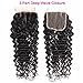 Human Hair Lace Closure 18 Inch Deep Wave Closure Only 3 Part Brazilian Hair Deep Curly Closure 4