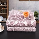 Lullabi Premium Collection 100% Ultra Soft, Double-side Brushed Finish, Microfiber Bed Sheets Set - Fitted, Flat sheet, Pillowcases, Wrinkle, Fade, Stain Resistant (PAISLEY, QUEEN)