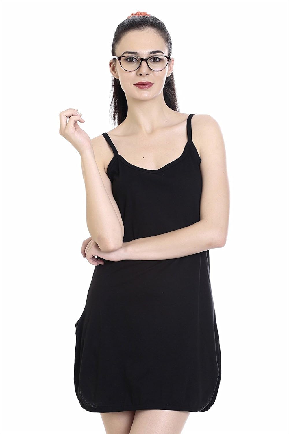 goldstroms womens cotton fabric midi slip - narrow strap