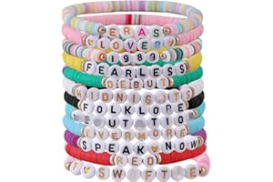 VGOTHE TS Friendship Bracelets, TS Album Inspired Bracelets Set, TS Fearless SpeakNow Red 1989 Lover Folklore Evermore Midnight for Eras Music