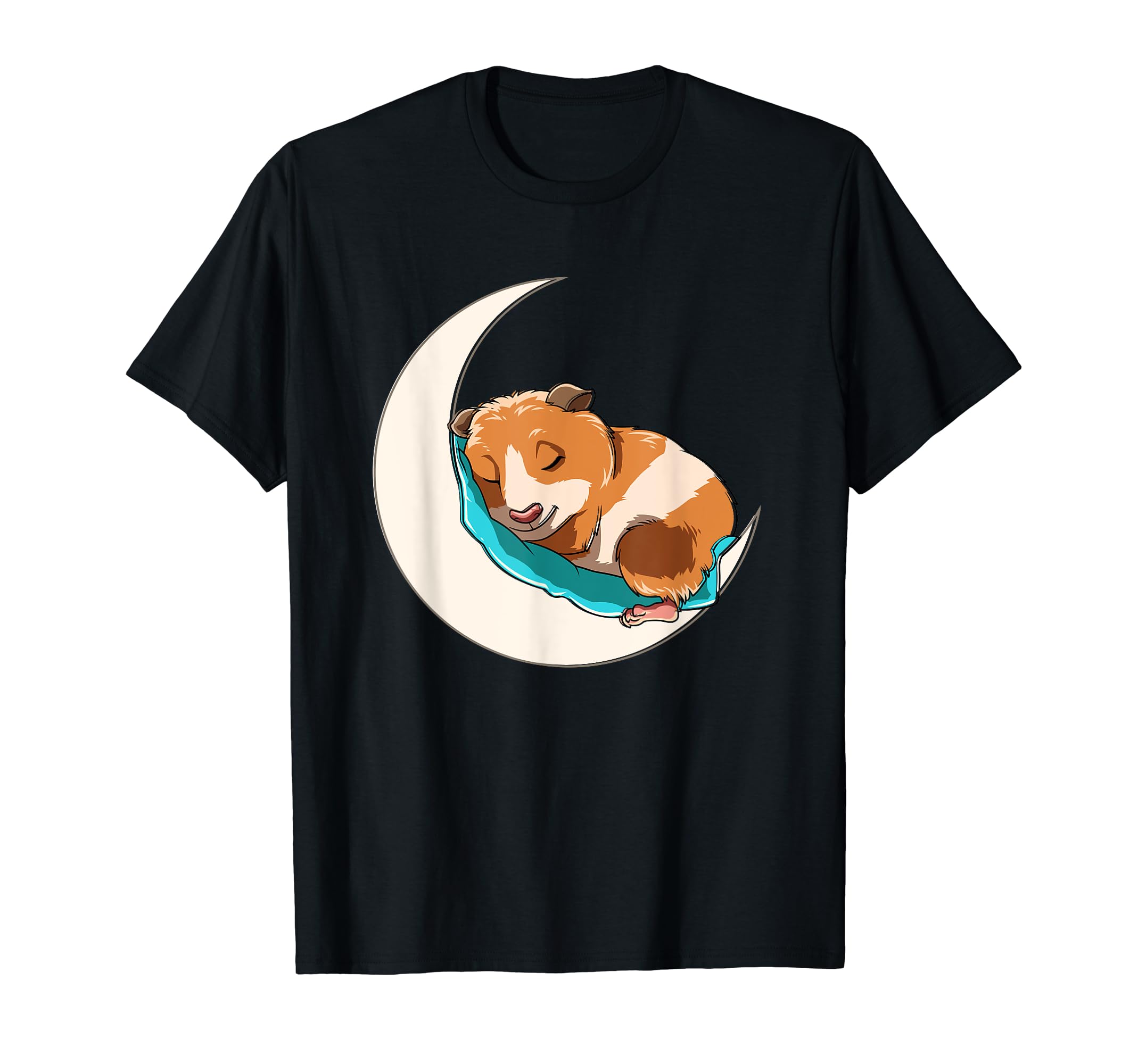 Cute Sleeping Guinea Pig on the Moon T-Shirt