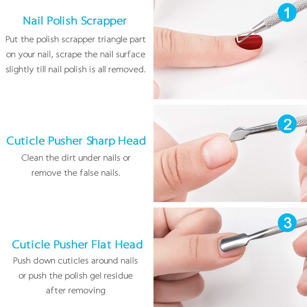 【UPGRADED VERSION】5PCS Cuticle Trimmer Set contains Cuticle Pusher Nail clipper, Professional Grade Stainless Steel Cuticle Nippers, Premium Sharp Blade Cuticle Cutter Pedicure Tool, Comfortable Grip: Beauty