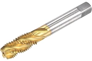uxcell Spiral Flute Threading Tap M14 x 2, Metric HSS (High Speed Steel) Titanium Plated Machine Thread Screw Tap 4 Flutes Ta