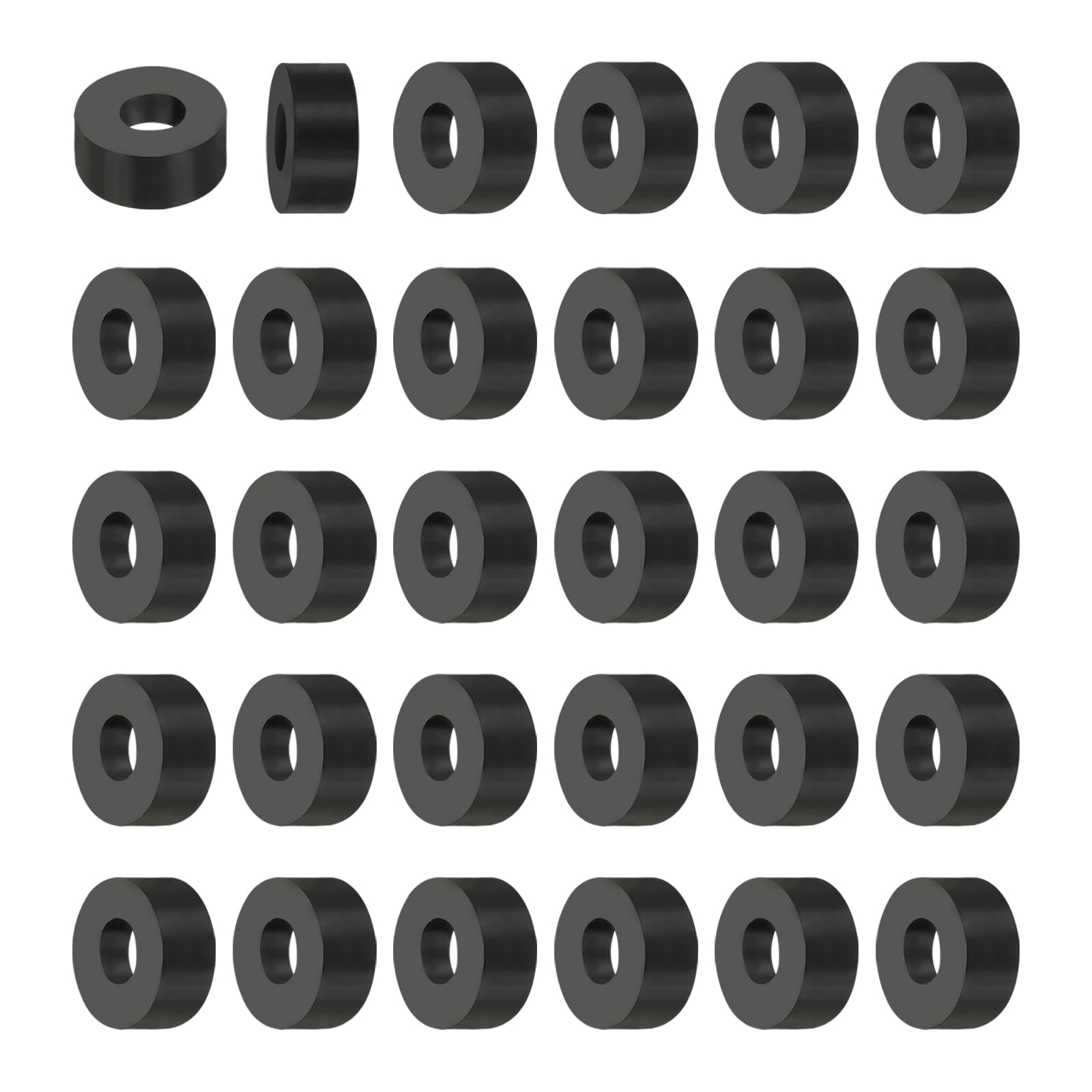 PATIKIL Multi Purpose Rubber Spacer, 30Pcs 5mm ID x 13mm OD x 6mm T Neoprene Round Anti-Vibration Isolation Pads Isolator Rubber Bushings Spacer Washer for HVAC Bolts Car Accessories