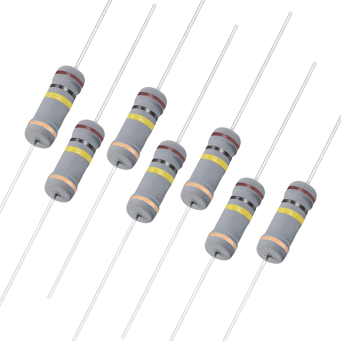 Sourcingmap 50Pcs 100K Ohm Resistor, 2W 5% Tolerance Carbon Film Resistors, 4 Bands for DIY Electronic Projects and Experiments