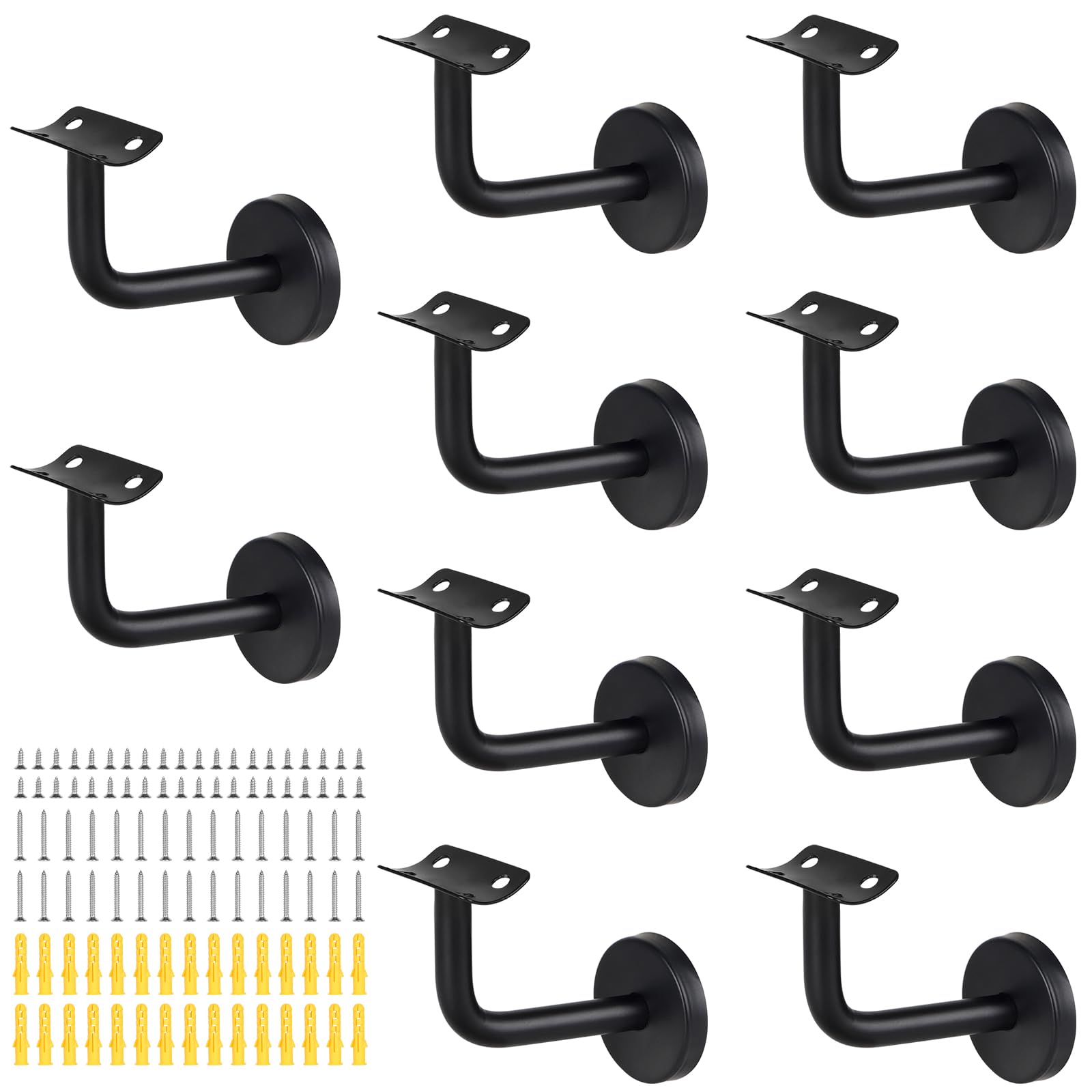 Supaway Stainless Steel Handrail Bracket, 10 Pieces Crooked Black, Wall Mount, MOUNT_BRACKET — image 1