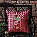 Phantoscope Decorative Christmas Throw Pillow Cover with Grid Background (Gift)