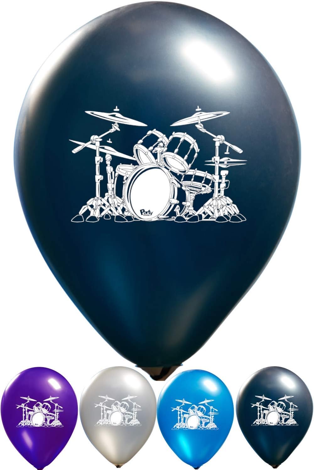 Amazon Com Party Zones Set Of 16pcs Music Themed Balloons Drum Balloons In 12 Latex 2 Sided Print For Birthday Parties Or Any Occasion Event Use Air Or Helium For Music