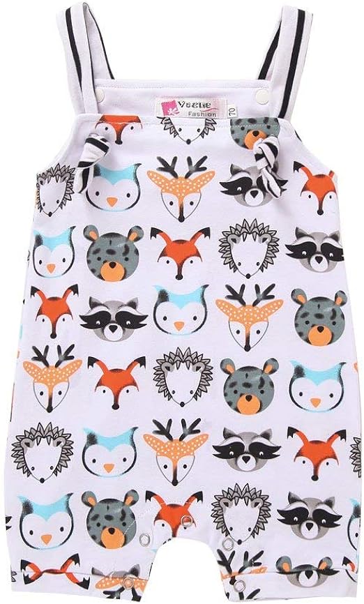 Baby Girl Boy Clothes Newborn Animal Print Bodysuit Infant