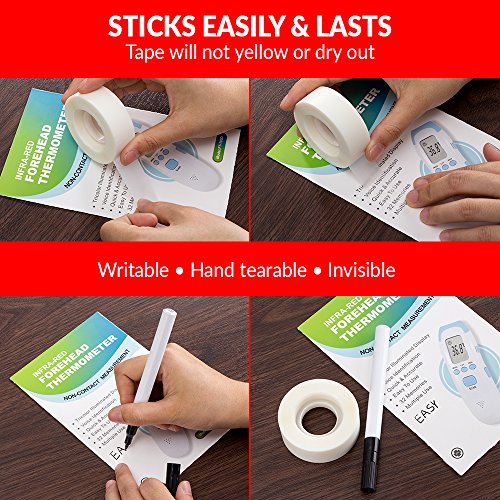image for DNJ Office Invisible Tape, Write on Tape, Invisible on Paper 3/4-Inch 