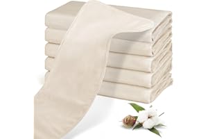 LdevotionR 6PCS Set of Double-Layer 100% Natural Cotton Flannel Massage Castor Oil Packs, Natural & Unbleached, Highly Absorb