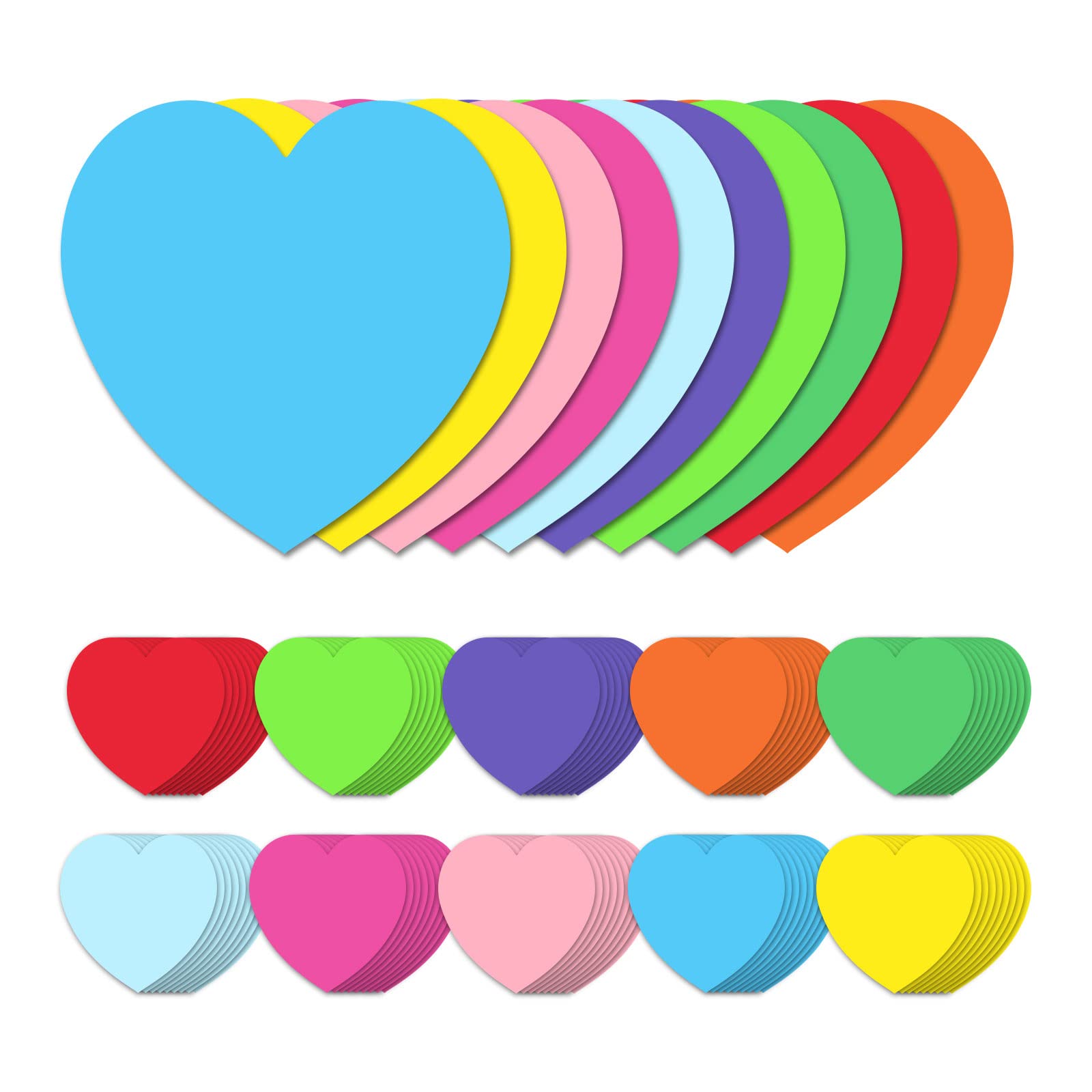 CDIYTOOL 150PCS Heart Cutouts Paper, 15cm Heart Shaped Cards Large Heart Shapes Paper Heart Shape Die Cuts for Valentine‘s Day Craft, Kid's Love and Peace School Craft Projects