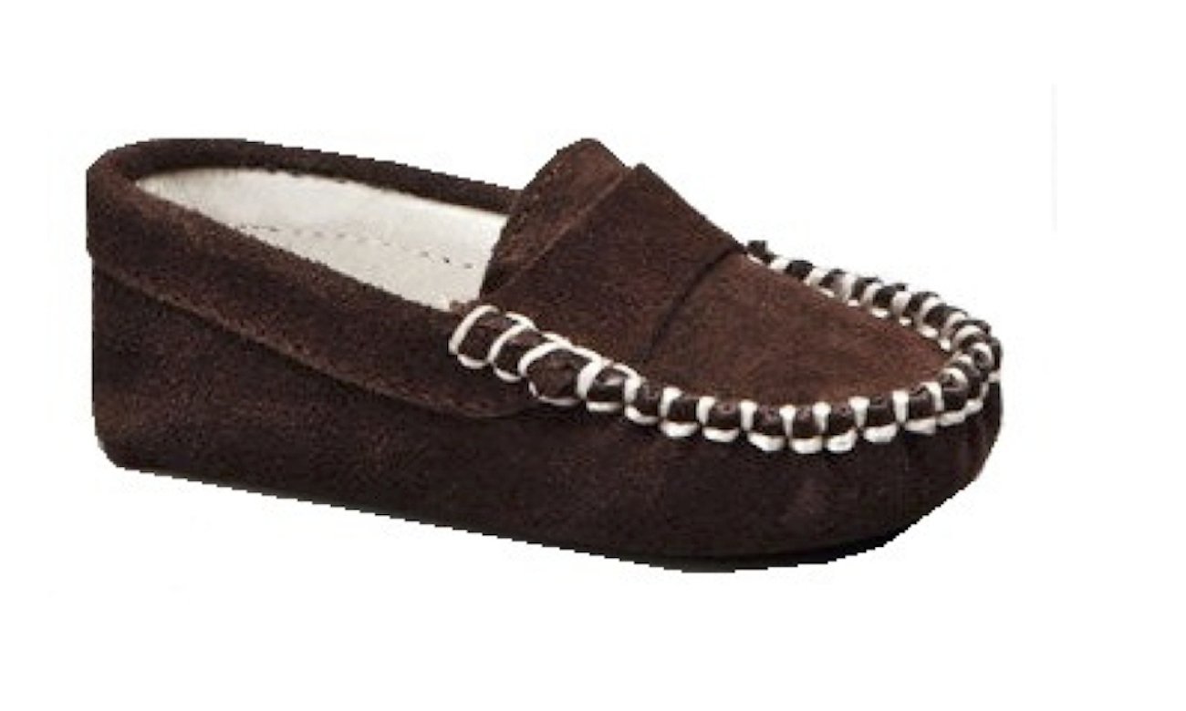 Suede Trumfit Baby Moccasin Newborn Infant Crib Shoe (3-6 Months, Brown)