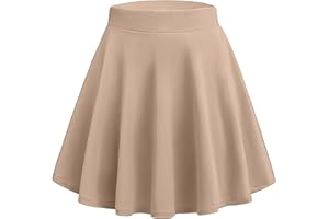 Zeagoo Women's Skirt Basic Mini Skater Skirt 2025 Fall Skirts Stretchable High Waist A-Line Dance Skirts
