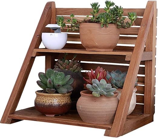 Soportes para plantas Soporte De Flores De Banco De Madera Maciza ...