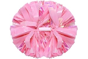 Hooshing 2 Pack Cheerleading Pom Poms with Baton Handle Rainbow Colorful Cheer Pom Poms for Sports Team Spirit Cheering Kids Adults