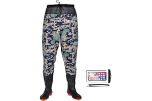 OUZONG Waterproof Fishing Waist Waders Pants with Boots for Men and Women for Fishing Hunting outdoors