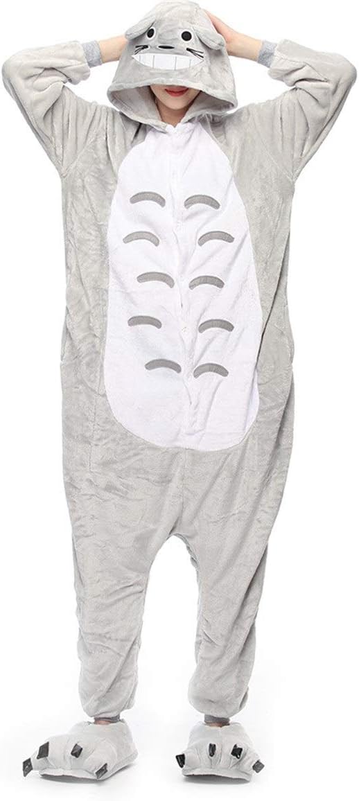Animal Onesie Adult Pyjamas Sleepwear Flannel Stitch Totoro Penguine Panda Giraffe Cosplay Jumpsuit Nightwear Winter Warm Hoodie Costumes for Christmas Halloween