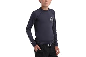 Volcom Boys' Rash Guard Shirts - UPF 50+ Quick Dry Long Sleeve Sun Protection Swim Shirts - Kids Swimwear T-Shirt (8-16)