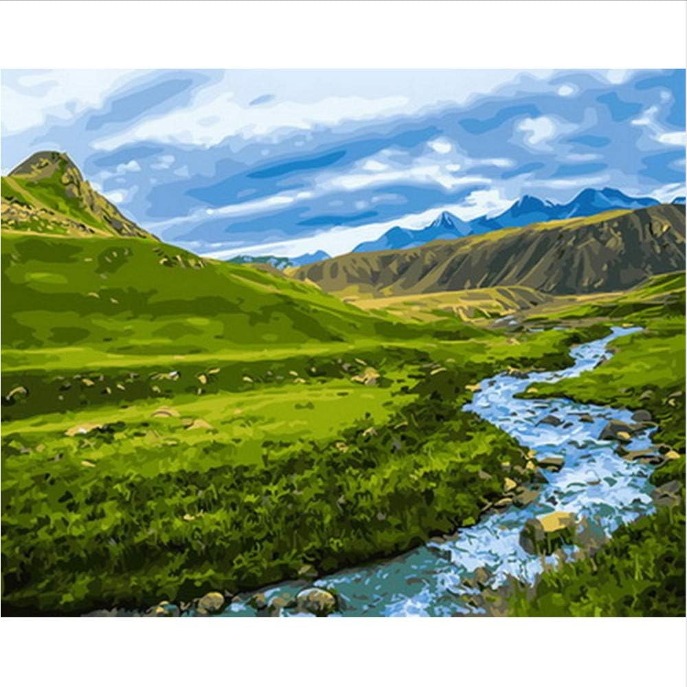 Amazon Com Drawing Art Sets River Mountain Stream Diy Painting By