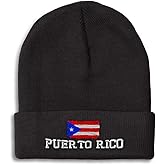 Custom Beanies for Men Puerto Rican Flag Rico Embroidery Skull Cap Winter Hats Women One Size