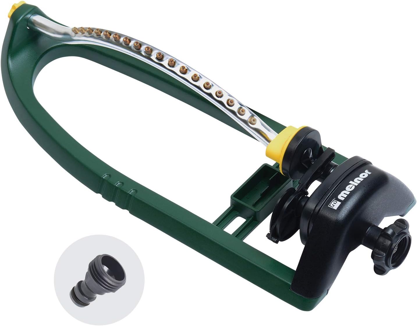 Melnor 65048-AMZ Oscillating Sprinkler with Brass Nozzles and QuickConnect Product Adapter Set, 3, 400 sq. ft,  Bundle : Garden & Outdoor
