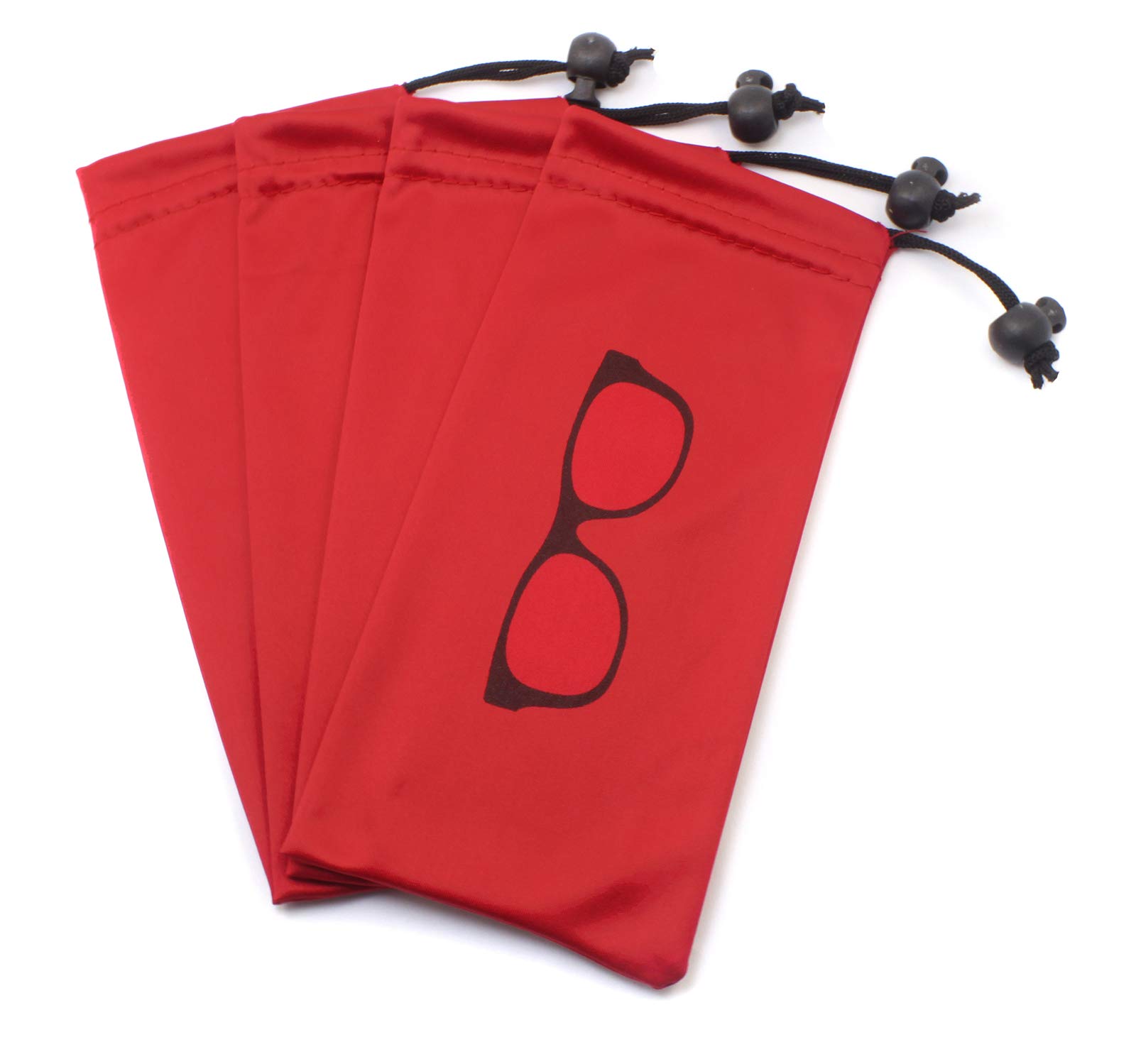 Drawstring Microfiber Pouch Glasses Case Soft Eyeglasses Case Pouch With Bead Lock Red Soft Sunglasses Case Glasses Bag Small Pouch Bag