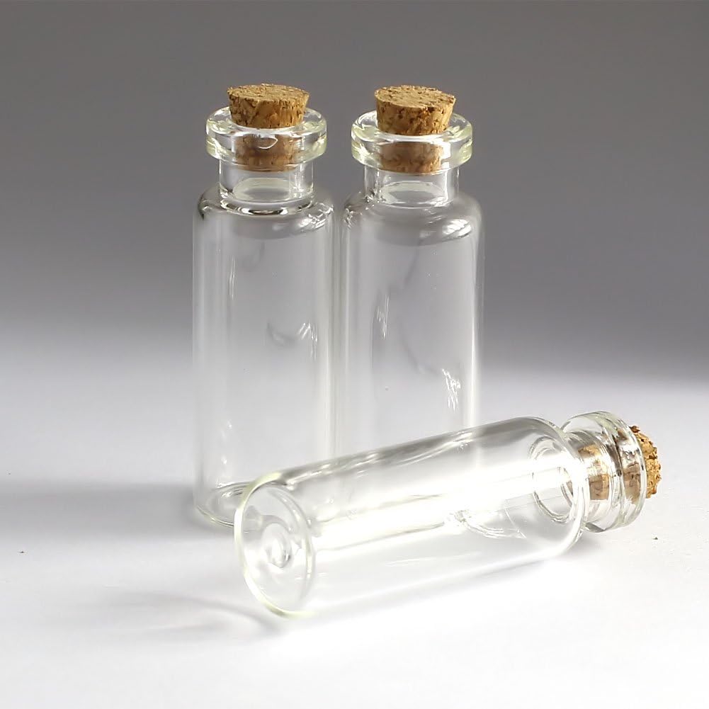 100pcs 5ml Small Mini Glass bottles Vials Jars with Cork Stoppers 5ml 16*45mm(0.63*1.77in) Message Weddings Wish Jewelry Party Favors