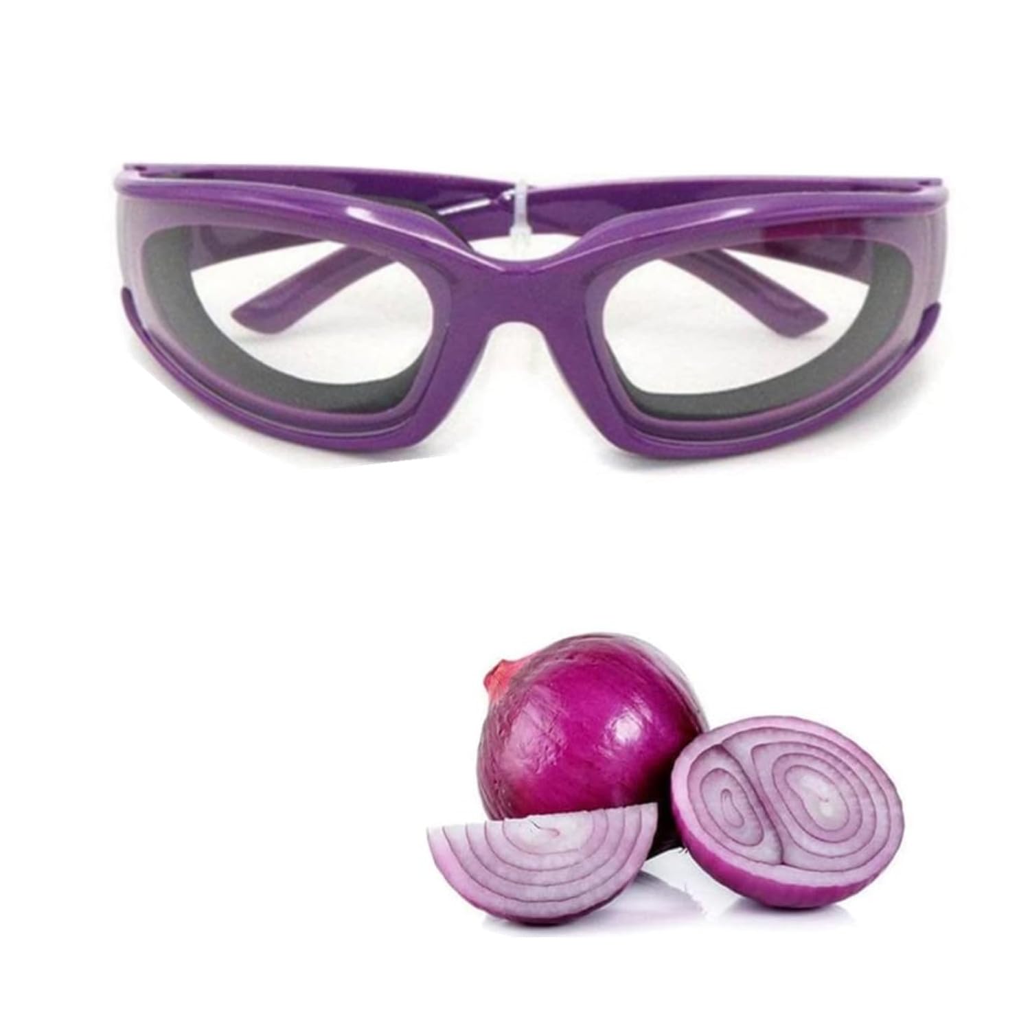 ZHjuju Onion Goggles,Tearless Glasses Eye Protect Durable Windproof Dustproof Eyes Protector Anti-splash Tearless Glasses for Cooking Biking Kitchen for Women Men Home Kitchen Purple — image 1