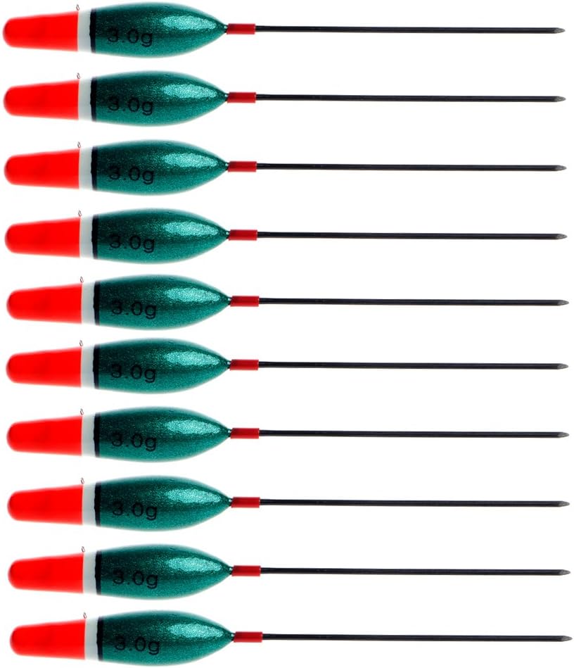 Oranmay 10Pcs Fishing Floats Tank Vertical Wooden Buoy Long Tail Fishing Tackle Accessories