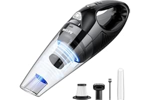 VacLife Handheld Vacuum Cordless Rechargeable - Car Vacuum Cleaner High Power with 2 Filters, Portable Hand Vacuum, Mini Vacuum with Multiple Attachments for Home and Car, Silver