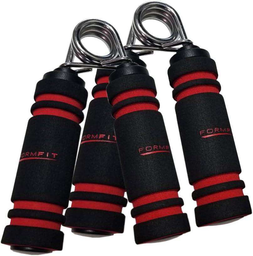 Formfit Handgrips. Medium Size. Forearm and Wrist Excerciser. Comfortable Foam Grip. 2 Grips. Black/Red