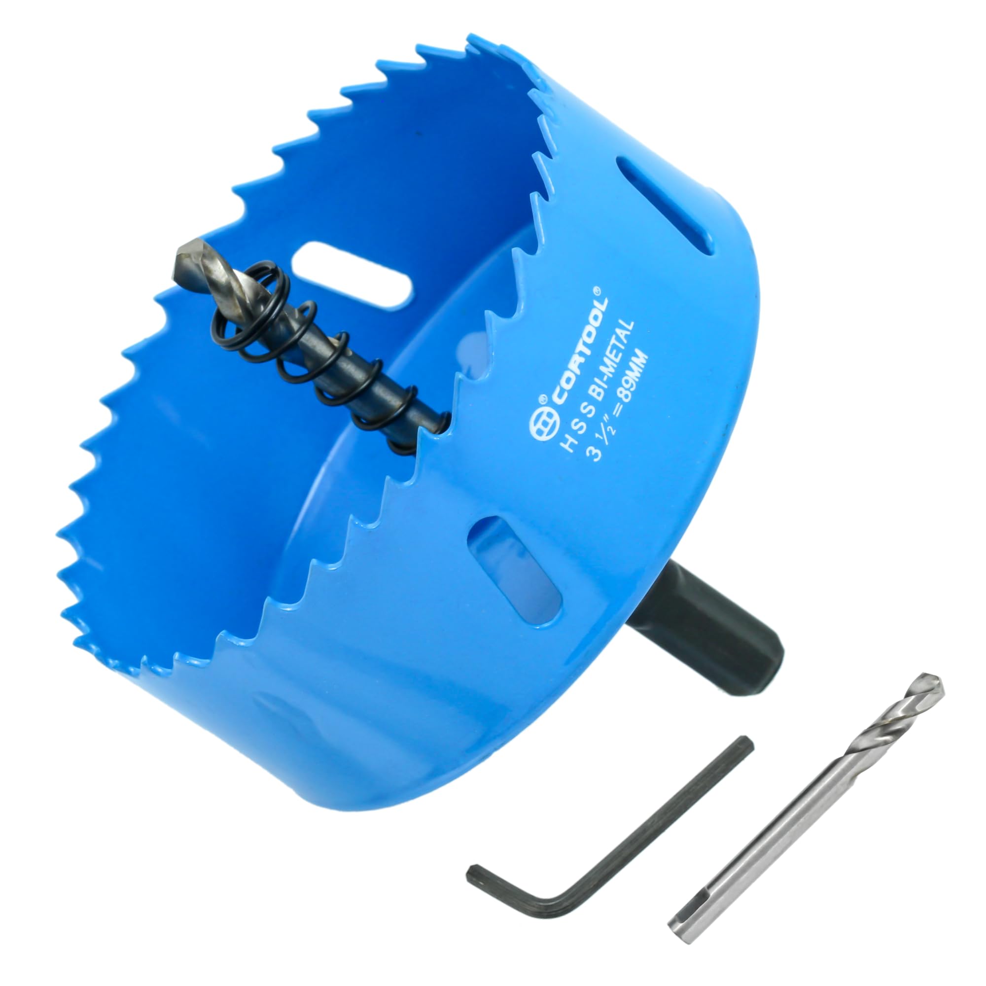 Photo 1 of 3-1/2 Inch Hole Saw with Arbor for Metal and Wood Cutting, Bi-Metal Hole Cutter, 3-1/2" Hole Saw Kit for Drywall, Wood, PVC Boards, Fiberglass and Vent Pipes