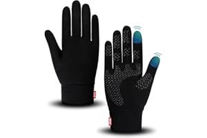 Aegend Lightweight Winter Gloves for Men Women, Warm Running Gloves Touchscreen Thermal Glove Liners for Cold Weather Driving, Cycling & Hiking, Non-Slip, Elastic Cuff, Stretchy, Durable