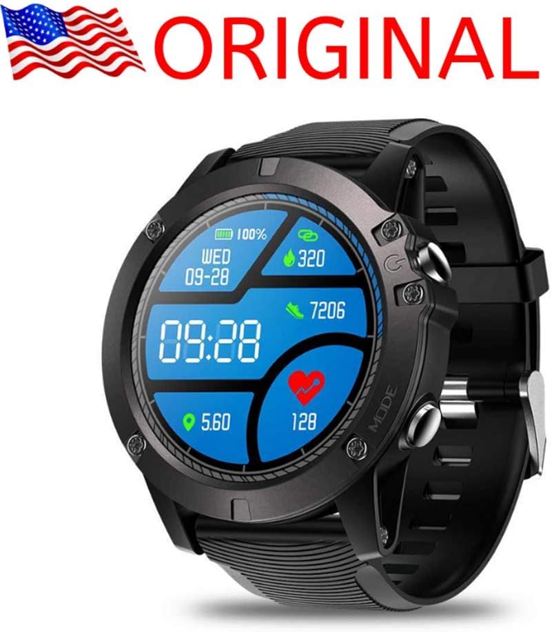 Smartwatch Tactical V5 Touch Screen Smart Watch Men Heart Rate Tracking Sports (Black) (Red)