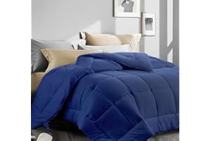 ASHOMELI California King Comforter,Cooling Comforter for Night Sweats,All Season Down Alternative Comforter,Quilted Comforter with Corner Tabs (Navy,California King,96"x104")