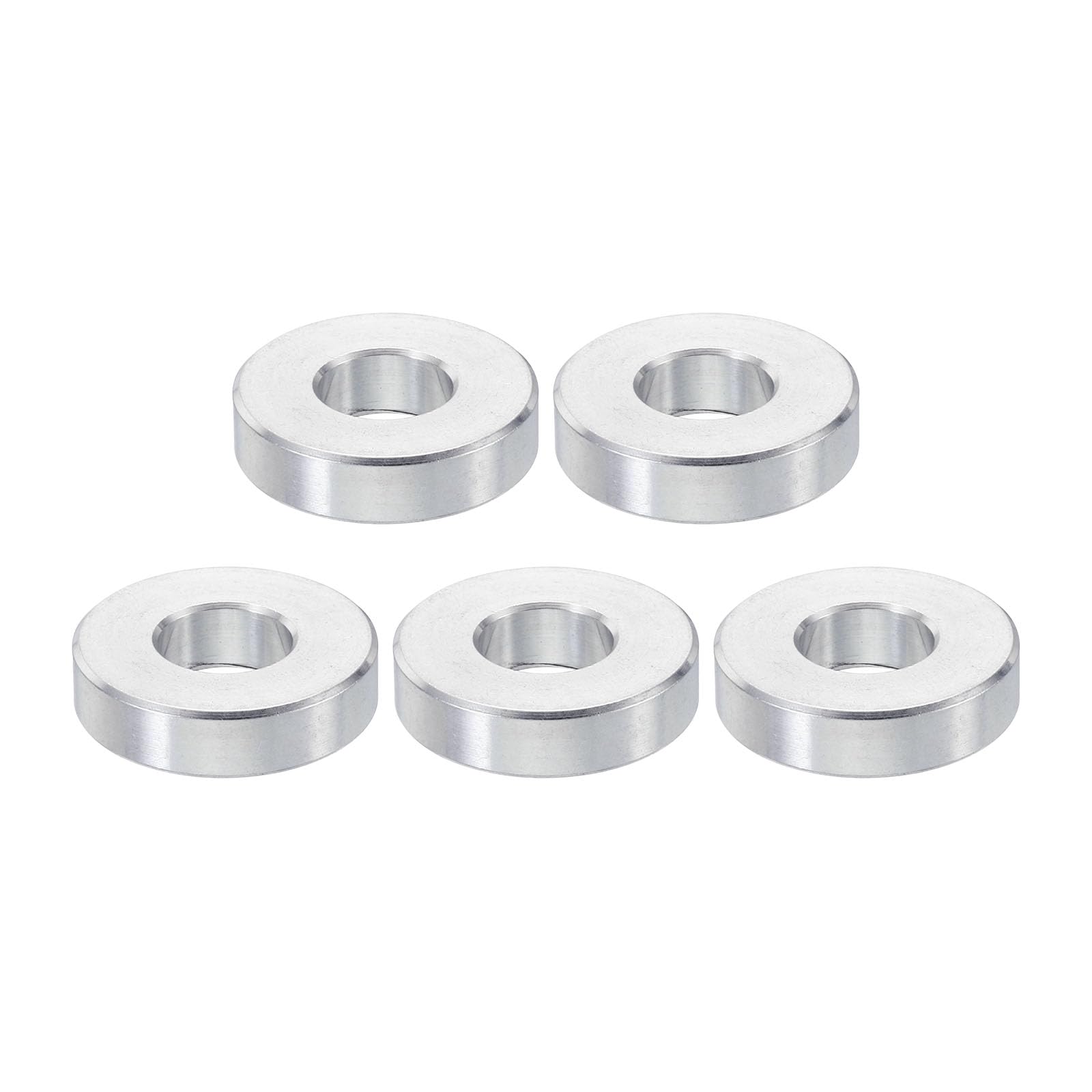 PATIKIL M10 Aluminum Spacers, 5 Pcs Metal Spacer Aluminum 10.5mm ID x 24mm OD x 6mm L Aluminum Spacer Screw Standoff Round for 3/8" M10 Screw Bolts