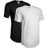 Mens T Shirts - Short Sleeve Fitted Crew Neck - Soft Premium Tapered Tees - Black & White 2 Pack