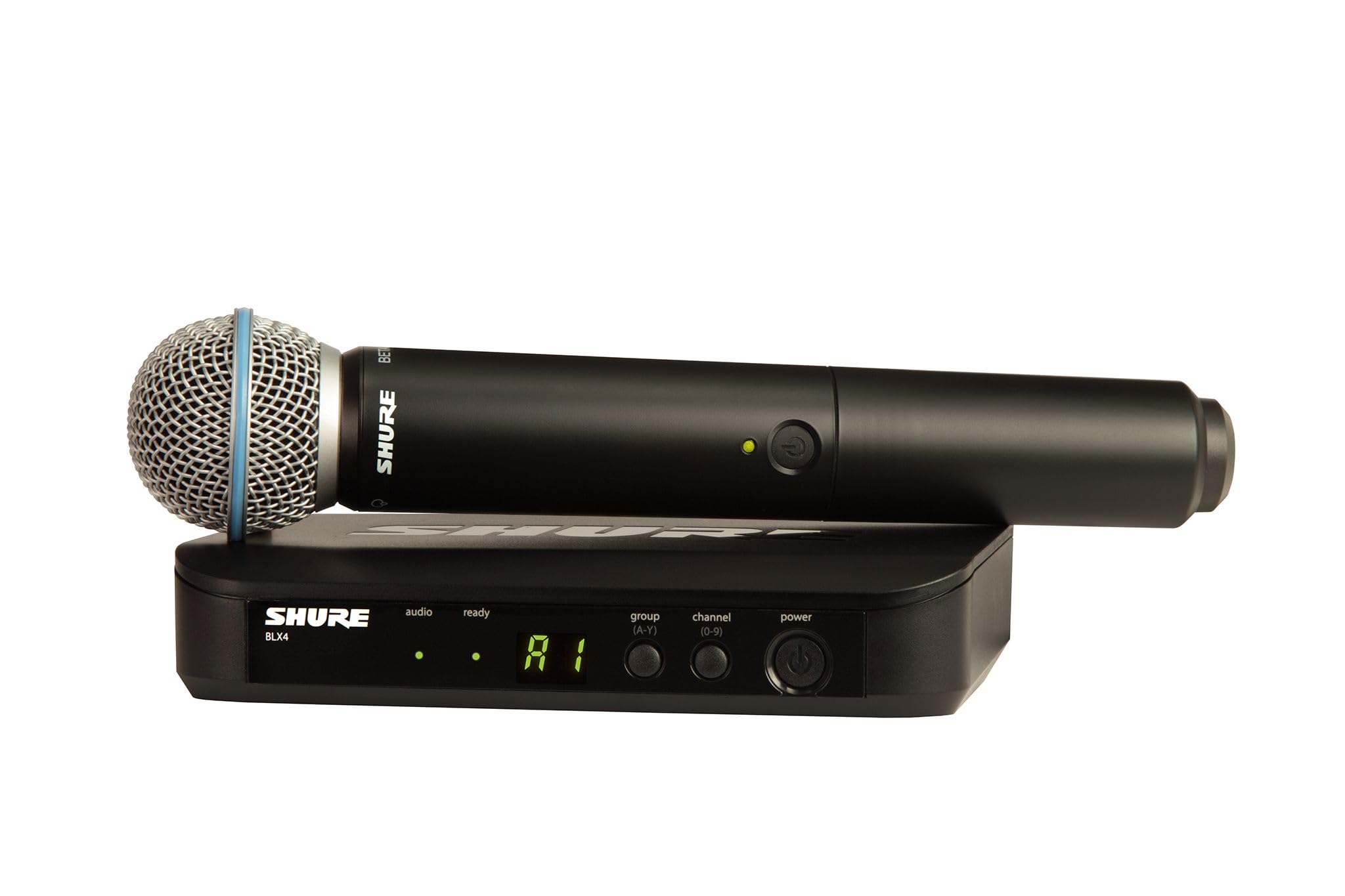 Shure BLX24/B58 UHF Wireless Mikrofonsystem - Perfekt für Kirche, Karaoke - 14-Stunden Akkulaufzeit, 100m Reichweite | Beinhaltet BETA 58A Handheld Vocal Mikrofon, Single Channel Empfänger | M17 Band