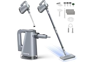 FEPPO Steam Mop & Detachable Handheld Steam Cleaner for Home and Floor Cleaning, 15s Heat-Up, 230°F Floor Steamer for Deep Cleaning with Multi-purpose Attachments Hardwood Floors, Tile,Grout,Furniture