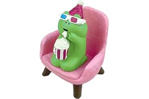 REFINTURAL Cute Popcorn Miniature Frog Figurines - Funny Frog Sculpture for Shelf, Desk Decoration - Frog Desk Accessories for Frog Lovers (Pink)