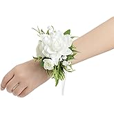 Ling's moment 6pcs Wedding Wrist Corsage Artificial Flowers, Girl/Mother Homecoming Prom Corsages Wristlet Décor, etc. White Lily Valley