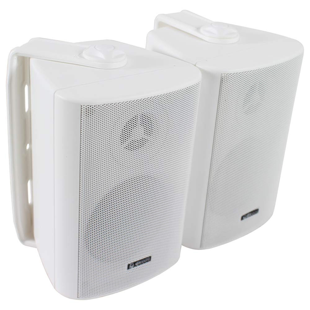 Pair 3" 2 Way Compact Stereo HiFi Speakers 60W 8Ohm White Mini Wall Mounted ABS