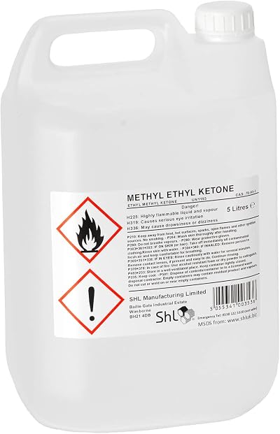 SHL 5 Litre M.E.K (Butanone) 99.9% Solvent for Crafts & Industry