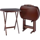 Winsome Wood TV Tray Set | Easy to Store Portable Fold Up Table Set for Kitchen, Living Room TV Dining, Crafts, Puzzles, Work From Home