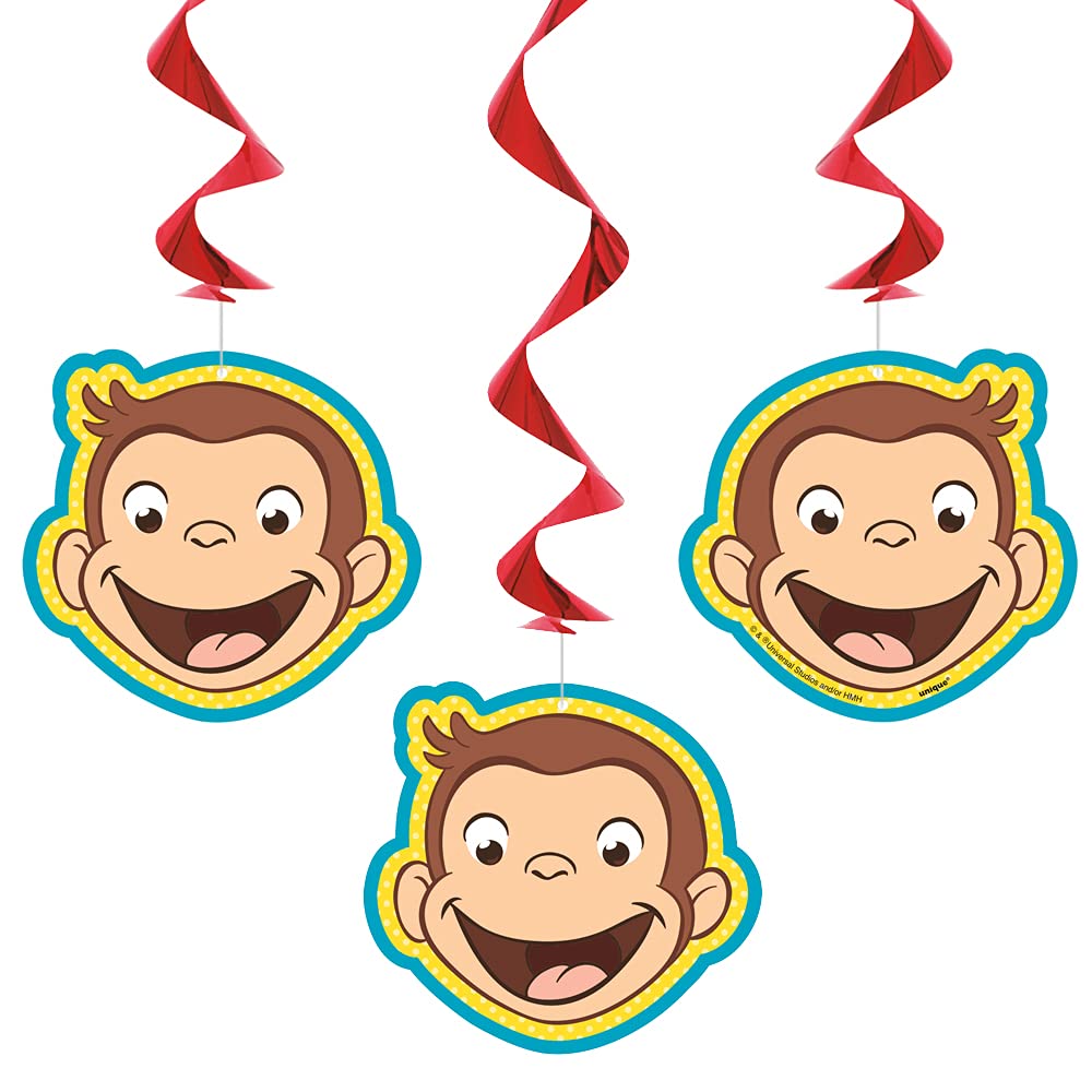 Curious George Hanging Swirl Decorations