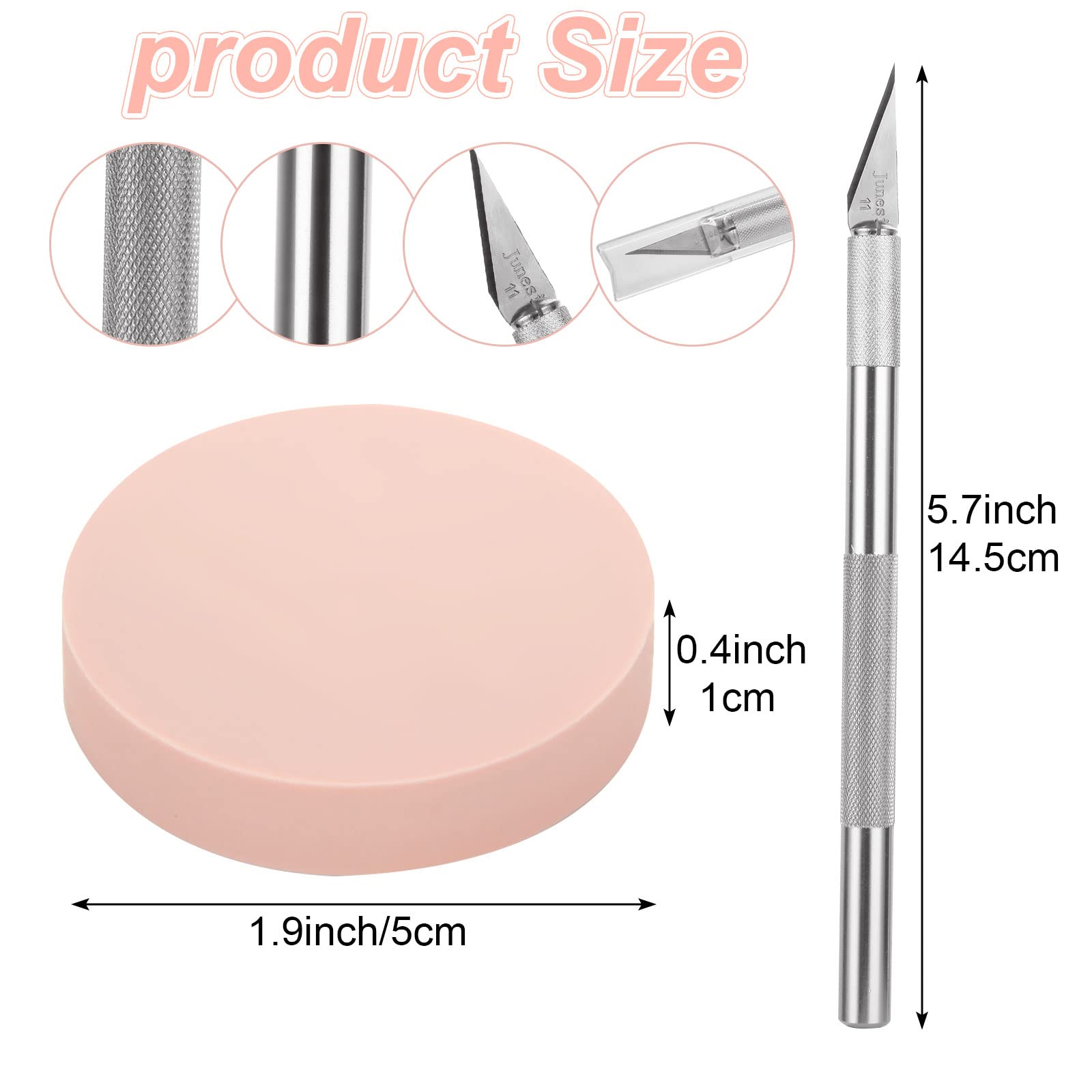 CertBuy 30 Pack Print Making Linoleum, Pink Speedy Carve Block, Round Print Blocks for Stamping, Rubber Carving Blocks for Printing, Soft Rubber Crafts, Linocut Block