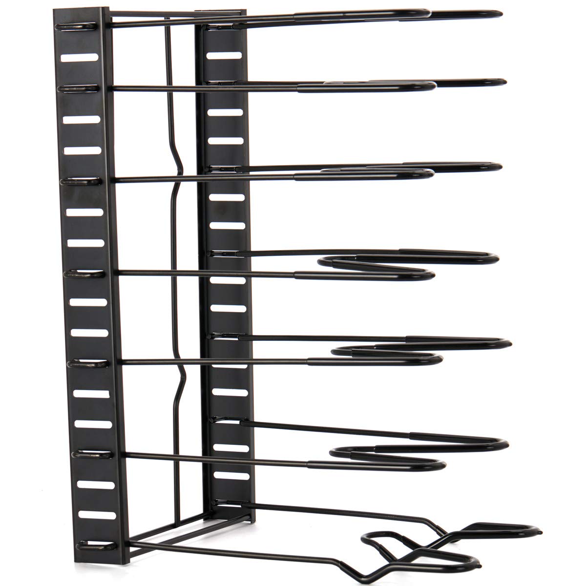 8 ollas Pan Rack Organizador Soporte ajustable Armario de cocina