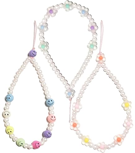 Cordon Perlé Pour Téléphone Portable - Breloque Faite à La Main, Perles Colorées - Accessoire Mode Et Cadeau - 8
